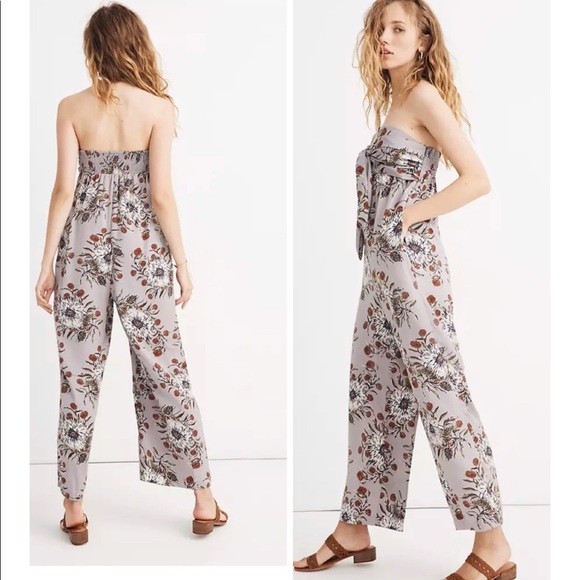 Madewell Pants - NWT Madewell Strapless Tie-Front Floral Jumpsuit 2